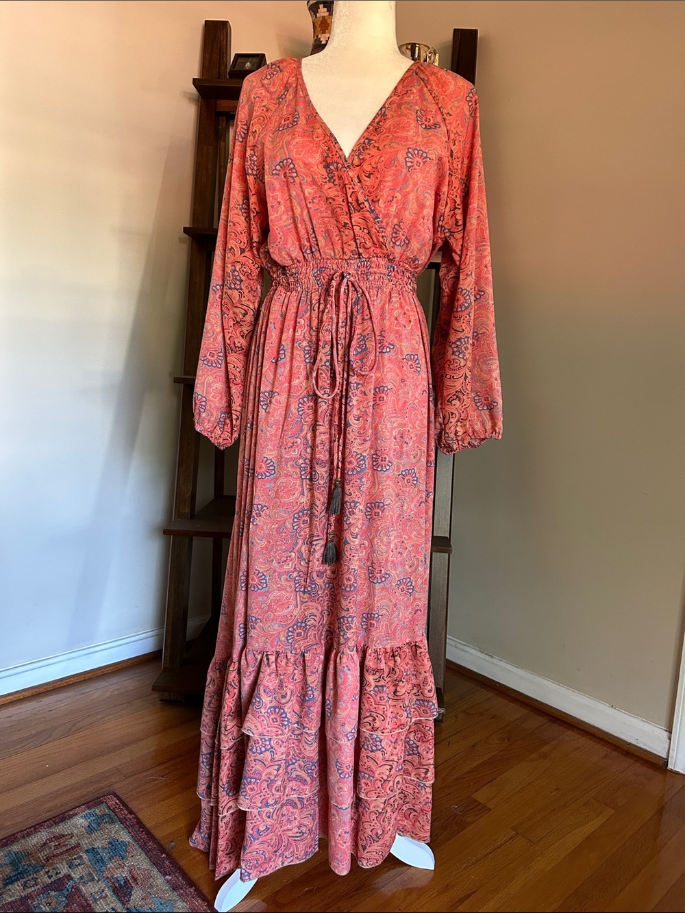 Boemo Maxi Dress with Elastic Tie Waist.